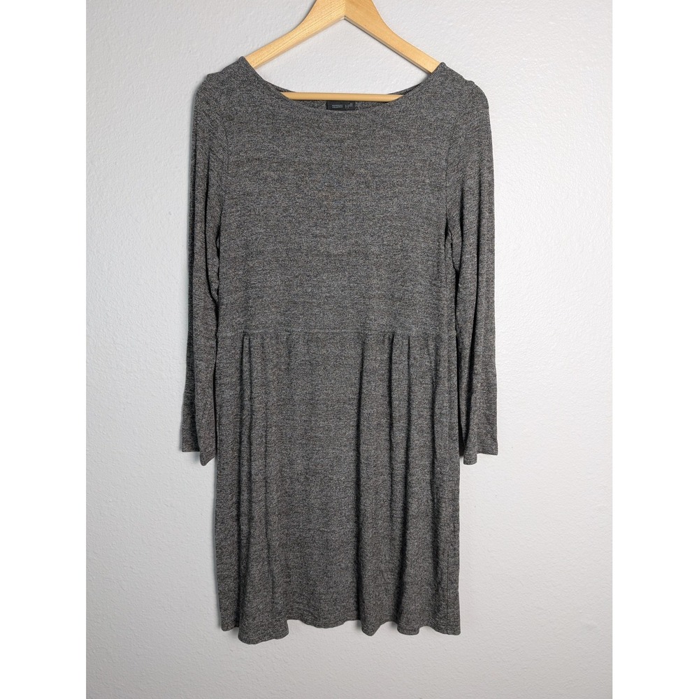 J. Jill Dress Womens M Gray Knee Length Sweater‎ Dress Fit & Flare Boat Neck